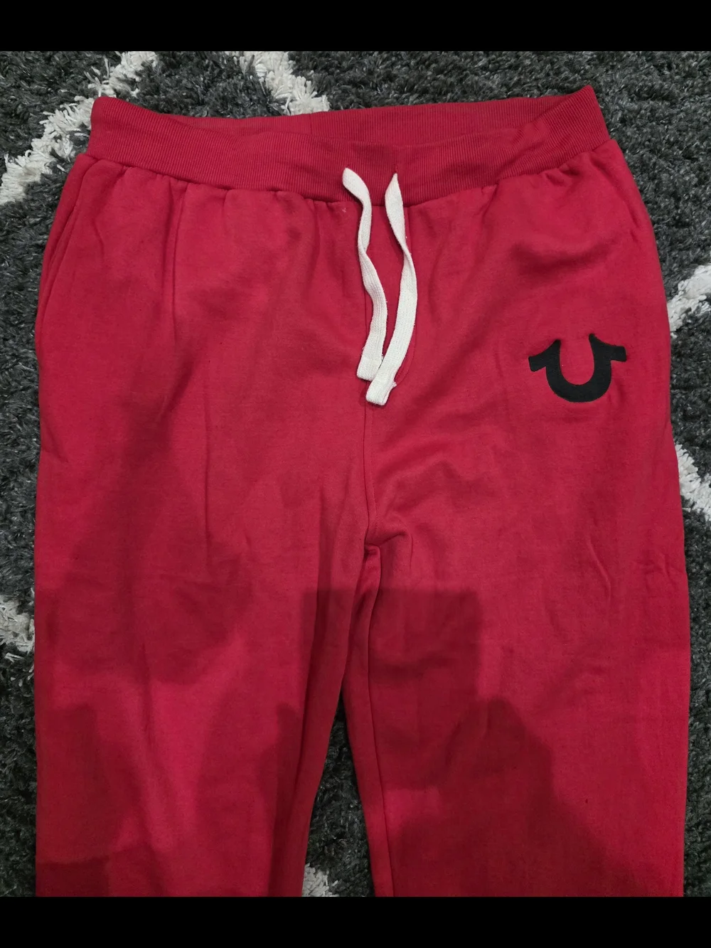 True Religion Brand Men's Red  Big Horseshoes Logo Sweatpants Pants XXXL